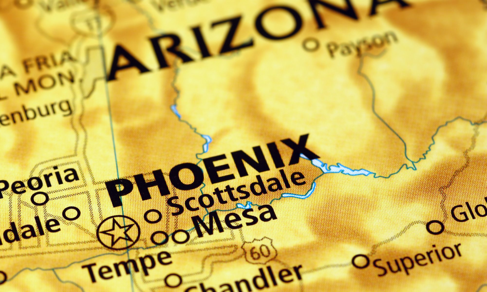 Phoenix area on a map