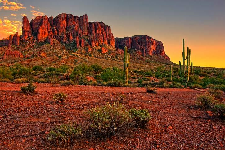 American desert sunset