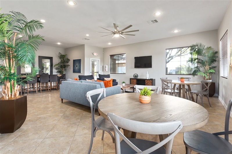 Shared interior space at The Cove Apartments.