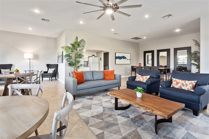 Shared interior space at The Cove Apartments.