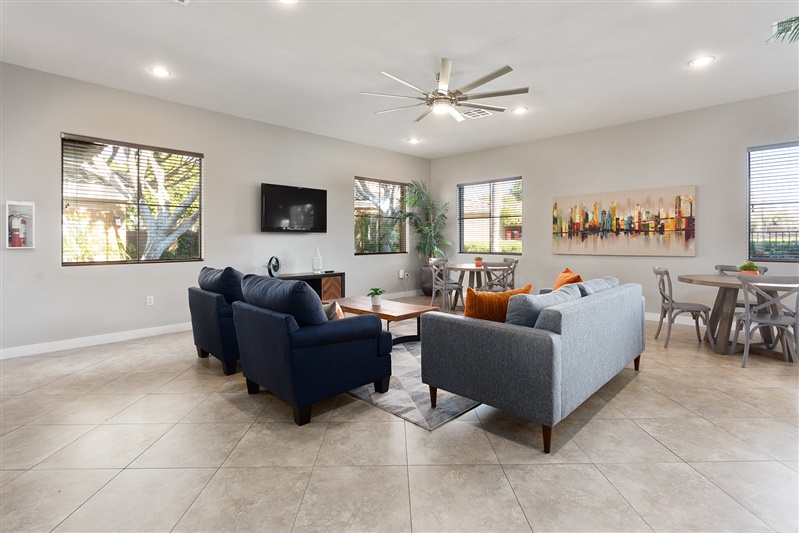 Shared interior space at The Cove Apartments.