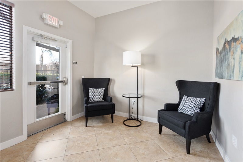 Shared interior space at The Cove Apartments.
